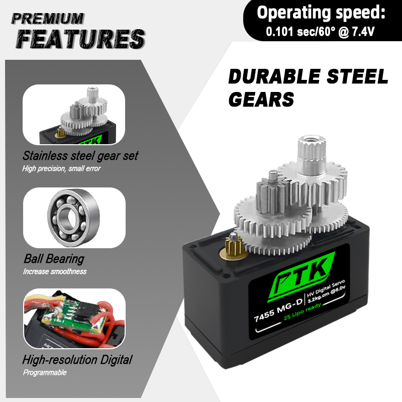 PTK 7455MG-D servo 12g Digital - Rc Helicopter Servo recension och pris